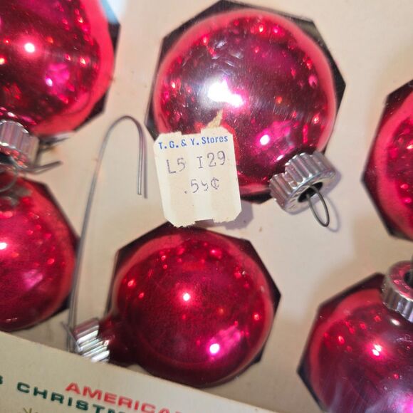 Shiny Brite Mercury Glass 72 Ornaments Pink Fuchsia Pastel Original Box 1960s - Picture 9 of 16